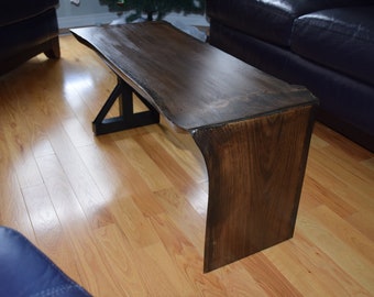 Live Edge Waterfall Coffee Table / Bench