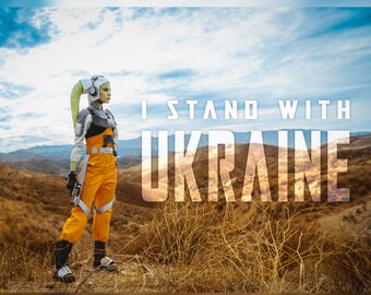 Stand With Ukraine - 100% proceeds to animals Hera Syndulla Star Wars Rebels twi&#39;lek pilot Ahsoka poster print