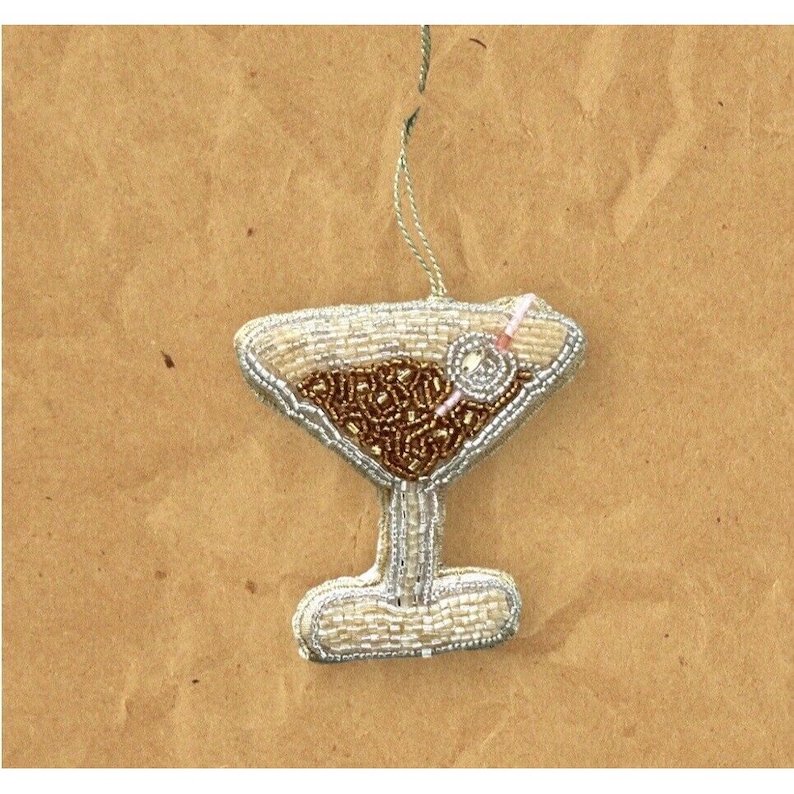 Espresso Martini Ornament Beaded Coffee Liqueur Art Deco Cocktail Italy