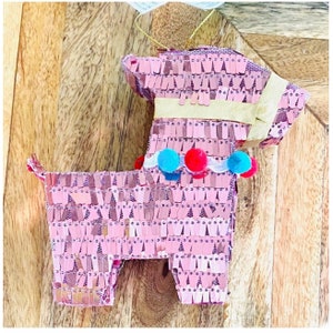 Pink Pony Piñata Ornament - Papier-Mache Lightweight Rainbow Kids Horse Magical
