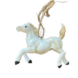 Horse Ornament - Resin Cowgirl Western Rodeo Vintage Retro Pony Animal Barn Ride