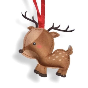 Reindeer Felt Hanging Ornament • Cute Woodland Animal Hike Camping Forest Rudolf