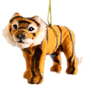 Tiger Ornament - Faux Fur Safari Animal Farm Zoo Africa Disney Doll Toy Cat