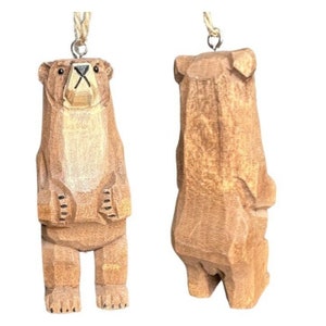 Bear Wood Ornament - Rustic Woods Woodland Critter Zoo Animal Hiking Cabin Zoo