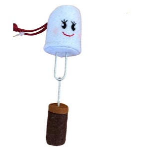 S&#39;more Felt Ornament -  Camping Food Hiking Cabin Men Boy Scout  Marshmallow