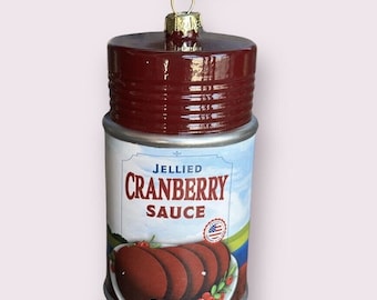 Cranberry Can Sauce Ornament -Traditional American Thanksgiving Dinner Turkey Retro Christmas Dressing Jam Dessert Pie Chef Mom USA Pie Cake