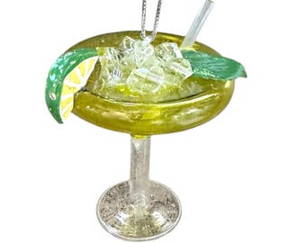 Margarita Tequila Glass Ornament -  Liqueur Cocktail Bar Mexico Cinco de Mayo Father’s Day Christmas birthday gift man cave