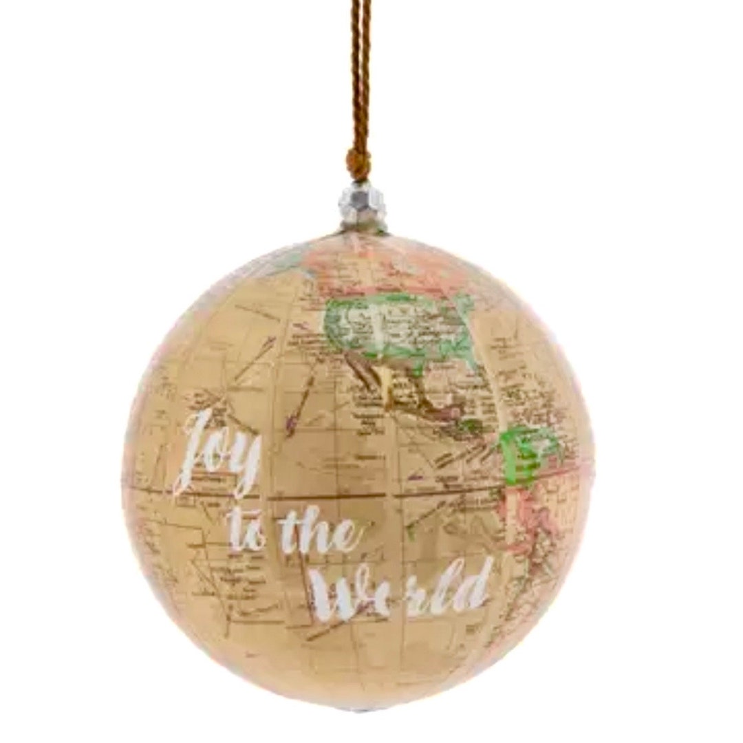 ROWE Pottery クリスマスコレクション　オーナメント　地球儀 地球儀オーナメント - 地球 アメリカ 地図 旅行 軽量 修復ハードウェア