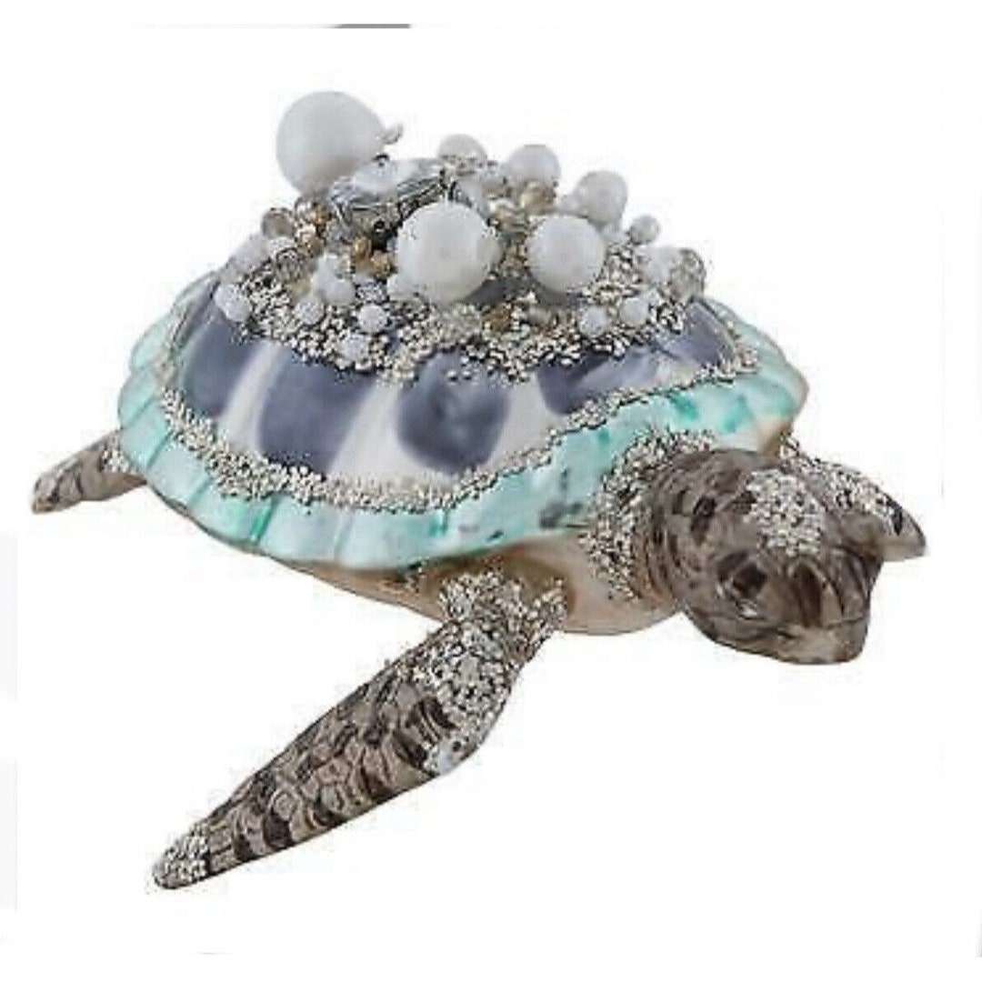 Glass Sea Turtle Ornament Ocean Beach Reptile Hawaii Florida Fish