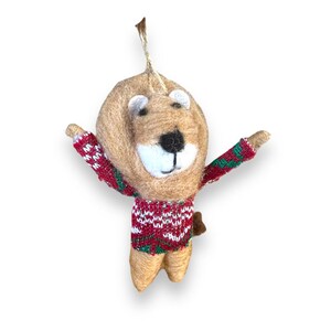 Knit Lion Ornament - Fabric Safari Animal Farm Zoo Africa Disney Doll Toy Cat