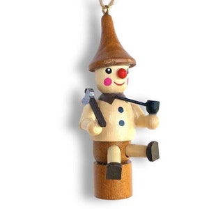 Lumberjack w/ Ax Wood Ornament - Retro Vintage Old World Woodsman German Dutch