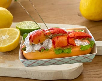 Lobster Roll Sandwich Ornament - Seafood Fish Food Truck Ocean Beach Takeout Lunch Baseball Street Hot Dog Main Nantucket New York Jersey