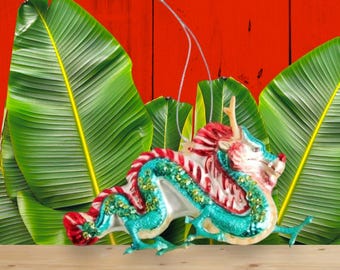 Dragon Glass Ornament • Chinese Japanese Thailand Korea Fairytale