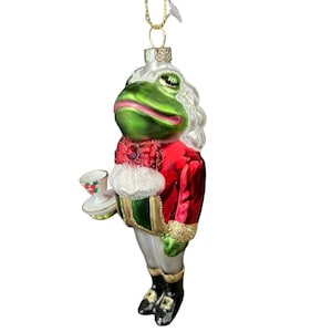 Frog Butler Tea Waiter Glass Ornament - Disney Princess New Orleans Florida Mississippi River Traditional Southern Belle British French