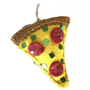 Pizza Filz Ornament - Weicher Stoff Kinder Geburtstag Käse Italien Italienisch Fast Food