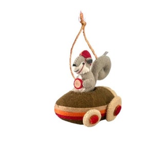 Large Squirrel Felt Ornament / Door Stop / Table Mantle Decoration Critter Car