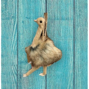Ostrich Bird Ornament - Faux Fur Safari Animal Farm Zoo Africa Disney Doll Toy