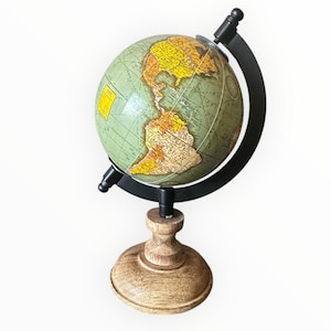 Mały pulpit Globe - biurko steampunk blue Earth America Mapa Podróże Lekki sprzęt do renowacji