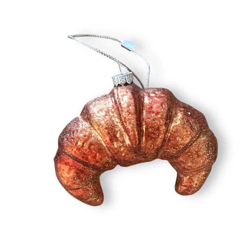 クロワッサン ガラスオーナメント - パン フランス菓子 乳製品 食品