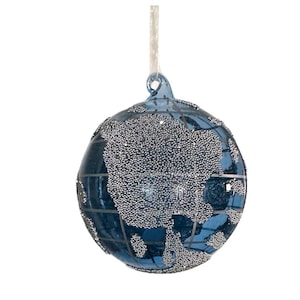 Glaskugel Ornament - Anthropologie Silber Erde Amerika Karte Reise Glam Barbie Mädchen Shabby Chic nautische Künstler Design Weihnachtsgeschenk