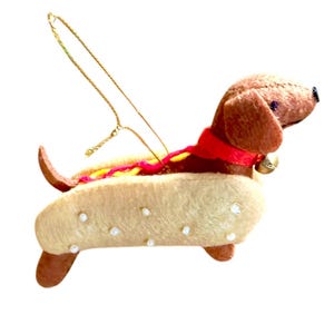 Wiener Dachshund Felt Ornament - Hot dog S&#39;more Marshmallow Chocolate Food Scout  Christmas Hotdog Baseball Birthday Gift Christmas Cute