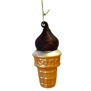 Eistüte Glas Ornament - Schokolade Vanille Süß Dessert Essen Geburtstagsparty Retro Diner Kids Shop Karneval Zirkus Messe