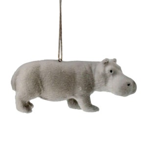 Hippo Ornament - Faux Fur Safari Animal Farm Zoo Africa Disney Barbi Doll Toy