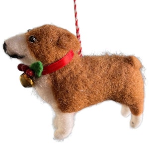 Ornement pour chien terrier - cadeau de décoration d&#39;anniversaire pour poupée pour animaux de compagnie en feutre