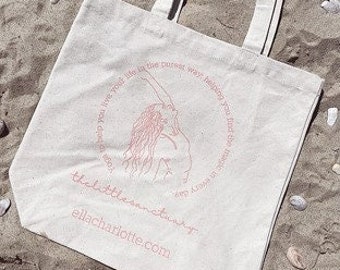 The Little Sanctuary Handprinted Yoga Tote Bag