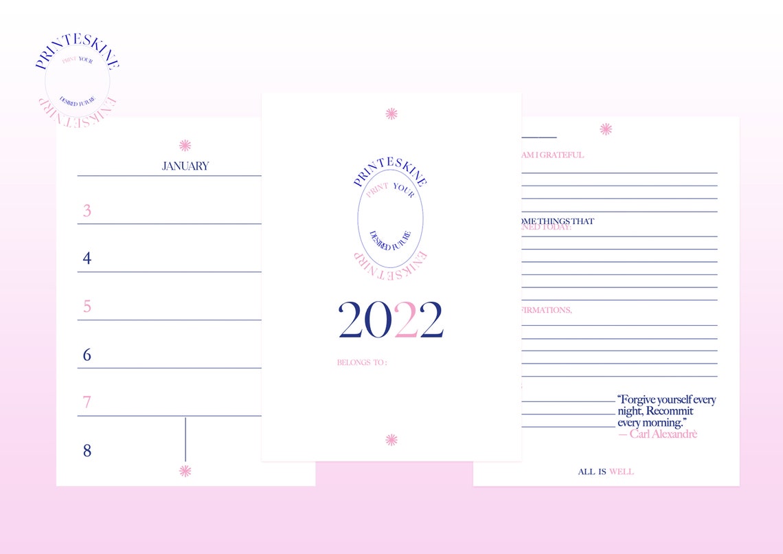 Digital Bullet Journal Printable Daily Planner PRINTESKINE | Etsy