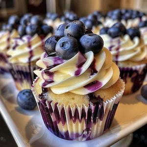 Weiße Schokolade Blaubeer Cupcake Rezept (Digitaler Download)