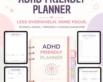 ADHD-Friendly Daily Planner | Printable, Editable PDF for Focus & Organization
