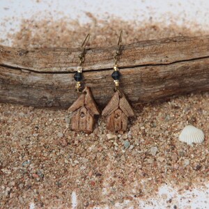 Cabane earrings - Blue glass top bead