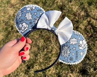 Black Panther Inspired Mouse Ears Headband with Bow | Vacations, Birthdays, Cosplay, Dress Up, for Fun