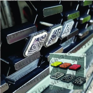 Topo Tri-color Grille Badge Emblem Fit for Toyota Tacoma 4Runner Tundra Sequoia Rav4