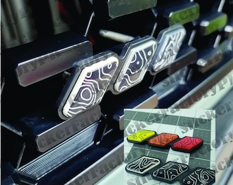 Topo Tri-color Grille Badge Emblem Fit for Toyota Tacoma 4Runner Tundra Sequoia Rav4