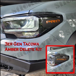 Tacoma 3rd Gen  (2016 to Present) Headlight Amber Delete Kit Decal (2pcs Left and Right)