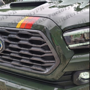 Toyota TACOMA Upper Grille 3 Racing Stripe Decals TRD Insert Cutout Truck Grille Racing Stripe Decal Sticker 2016-23