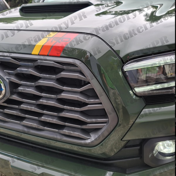 Toyota TACOMA Upper Grille 3 Racing Stripe Decals TRD Insert Cutout Truck Grille Racing Stripe Decal Sticker 2016-23
