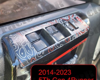 5TH Gen 4RUNNER Toyota Door Controls Faces Wraps 2014 -2023 (4 pieces Kit)