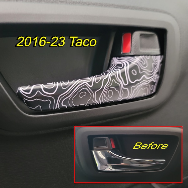 Toyota TACOMA 2016-2023 Inside Door Handles Vinyl Wraps (4 pieces Kit)