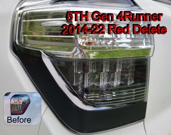 5Th Gen 4Runner Premium Cast Vinyl Rear Tail lights Red Delete Decal TRD/PRO/4x4 Decals for 2014-2023 Black/Vintage (2pcs Left and Right)