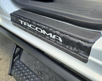 Tacoma 4th Gen Forged Carbon Vinyl Door Sill Protectors (4-Piece Set)