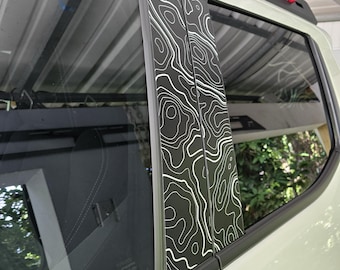 TACOMA 2024+ 4TH. Gen. Door Pillar Wraps Topologic and Carbon Forged.
