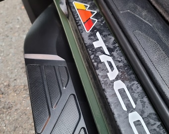 Tacoma Black Forged Carbon vinyl Door Sill Sticker for 4 Doors (4-pieces kit) 2016-2022 3rd Gen Tacoma