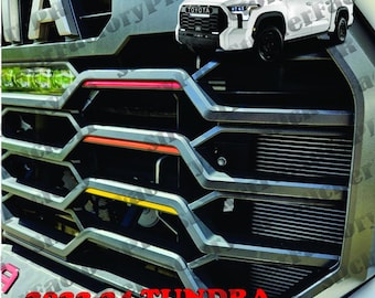 2022, 2024+ Tundra Insert GRILLE  3D 3 stripes (Domed not just a sticker)