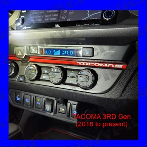 TACOMA 3rd Gen (2016-23) A/C DASHBOARD domed stickers 2-pieces kit