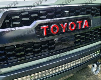 Grille Letter Overlays - Fits 2016-23 Tacoma - Trd Pro Grille 6 Piece Kit
