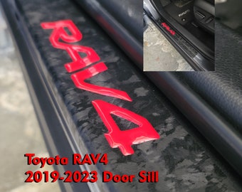 2019-2023 Toyota RAV4  Forged Carbon Vinyl Door Sill Protectors.(4-Pieces Set)