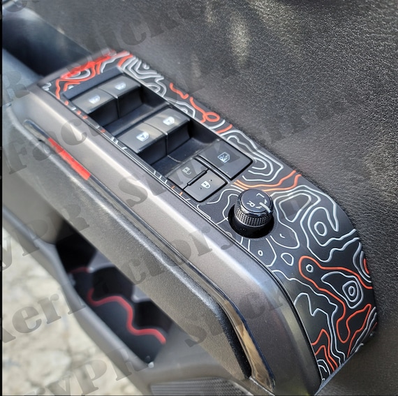 Door Controls Faces Wraps -Toyota TACOMA 2016 2017 2018 2019 2020 2021 2022 2023 (4 pieces Kit)